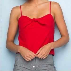 red front tie tank top